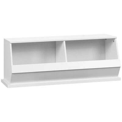 Storage cabinet with 2 compartments - dim. 90L x 36W x 35H cm - white MDF
