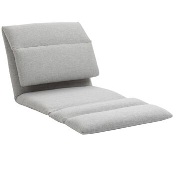 Fauteuil convertible fauteuil paresseux grand confort inclinaison dossier multipositions 90°-180° acier tissu gris clair 4