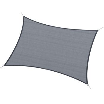 Voile d'ombrage rectangulaire 6L x 4l m HDPE gris 1