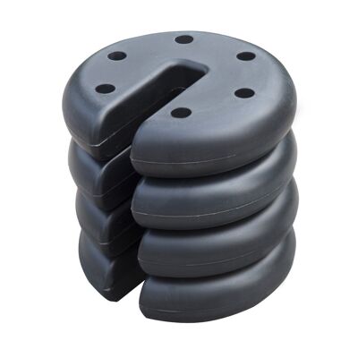 Set of 4 circular ballast weights for gazebo barnum tent diameter 20 cm thickness 4.5 cm black polyethylene