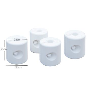 Lot de 4 poids de lestage cylindrique pour tonnelle barnum tente dim. Ø 22 / Ø 24 x 25H cm polyéthylène blanc 3
