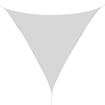 Voile d'ombrage triangulaire grande taille 4 x 4 x 4 m polyester imperméabilisé haute densité 160 g/m² gris 1