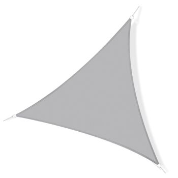 Voile d'ombrage triangulaire grande taille 6 x 6 x 6 m polyester imperméabilisé haute densité 160 g/m² gris clair 1