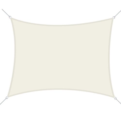 Voile d'ombrage rectangulaire 6L x 4l m polyester imperméabilisé haute densité 160 g/m² crème