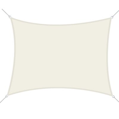 Rectangular shade sail 6L x 4L m high density waterproof polyester 160 g/m² cream