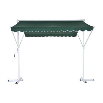 Store double pente manuel rétractable inclinaison réglable métal polyester imperméabilisé 3L x 2,95l x 2,6H m vert 1