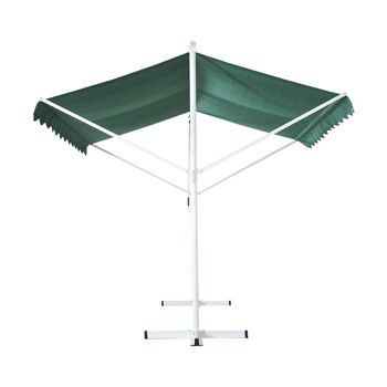 Store double pente manuel rétractable inclinaison réglable métal polyester imperméabilisé 3L x 2,95l x 2,6H m vert 3