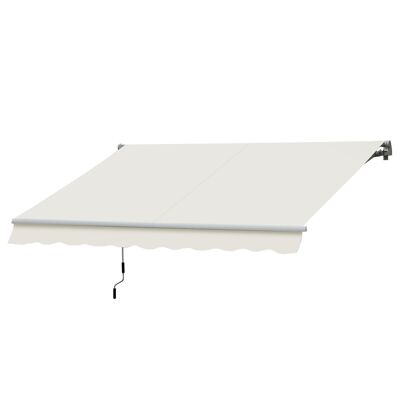 Toldo retráctil manual de aluminio en poliéster impermeable 3L x 2,5L m crema