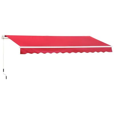 Manual retractable aluminum awning. high density waterproofed polyester 4 x 2.5 m burgundy