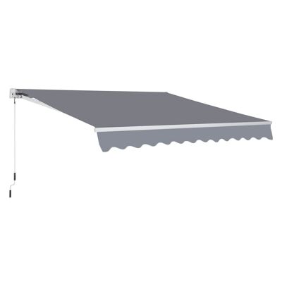 Manual retractable aluminum awning in waterproof polyester 2.95L x 2.5L m gray