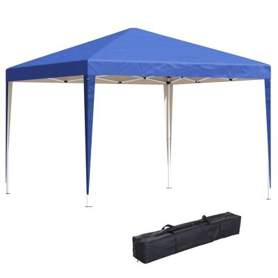 Cenador de jardín plegable anti-UV + bolsa de transporte de acero Oxford 3 x 3 x 2,55 m azul