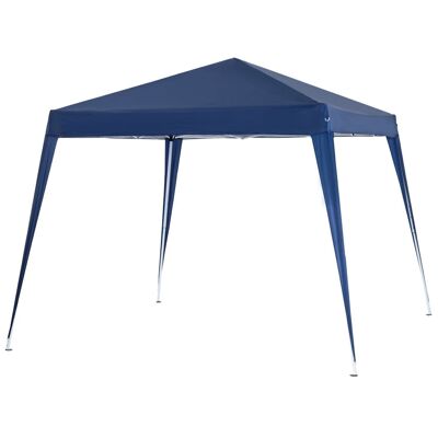 Folding pop-up garden gazebo 3L x 3W x 2.4H m UV-resistant polyester steel with blue carrying bag