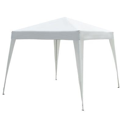 Folding pop-up garden gazebo 3L x 3W x 2.4H m UV-resistant polyester steel with white carrying bag