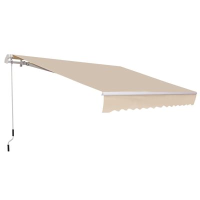 Manual retractable aluminum awning in waterproof polyester 3.5L x 2.5L m beige