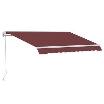 Tenda da sole retrattile manuale in alluminio in poliestere impermeabile 3,5 L x 2,5 L m bordeaux