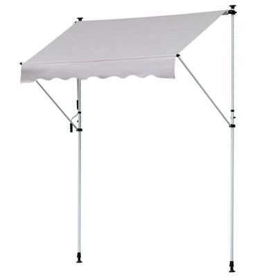 Manual retractable awning 4L x 1.2L m tilt and adjustable height quick installation metal aluminum polyester anti-UV cream