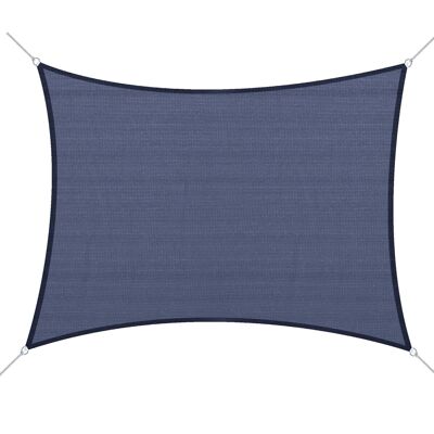 Voile d'ombrage toile solaire rectangulaire 6L x 4l m HDPE bleu