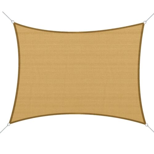 Voile d'ombrage toile solaire rectangulaire 6L x 4l m HDPE jaune