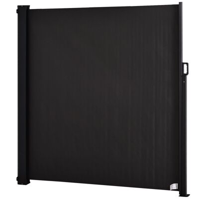 Side awning privacy screen retractable dim. 3.5L x 1.8H m alu. 280 g/m² high density anti-UV waterproof polyester gray