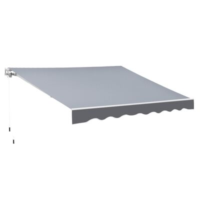 Manual retractable awning dim. 2.5L x 2l (advanced) m alu. gray high-density waterproofed polyester