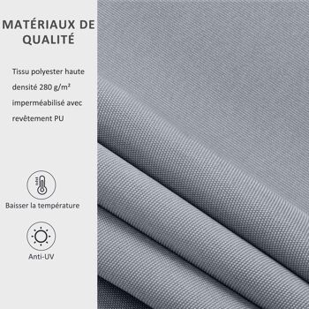 Store banne manuel rétractable dim. 2,5L x 2l (avancée) m  alu. polyester imperméabilisé haute densité gris 4