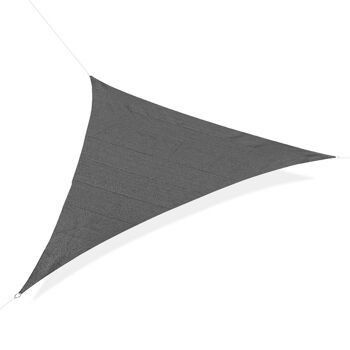 Voile d'ombrage triangulaire grande taille 5 x 5 x 5 m polyéthylène haute densité résistant aux UV gris 1