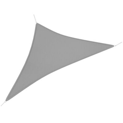 Voile d'ombrage triangulaire grande taille 3,6 x 3,6 x 3,6 m polyéthylène haute densité HDPE résistant aux UV gris