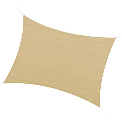 Rectangular shade sail large size 4 x 3 m high density polyethylene HDPE UV resistant beige