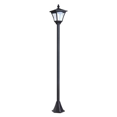 Outsunny Solar outdoor light street lamp classic lantern LED 10 Lm dim. 15L x 15W x 120H cm black