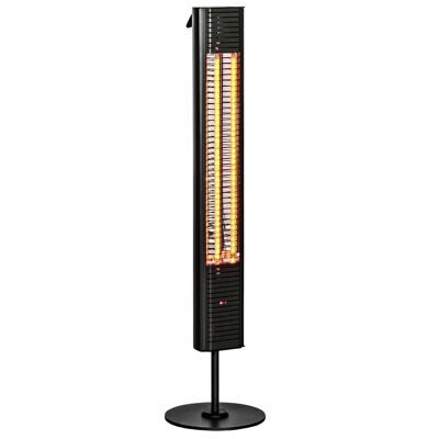 Infrared outdoor heater 2000 W max. adjustable 6 levels. - radiant floor heating - handle, remote control - aluminum alloy. black cast iron