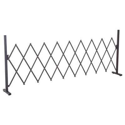 Retractable extendable barrier safety barrier 250L x 31W x 104H cm aluminum metal chocolate