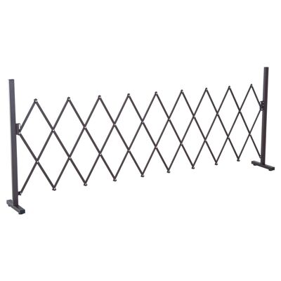 Barrera de seguridad retráctil barrera extensible 250L x 31W x 104H cm aluminio metal chocolate