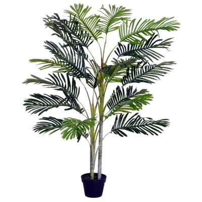Outsunny Artificial Palm Tree Height 150cm Artificial Tree Decoration Plastic Wire Pot Included Green