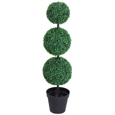Künstlicher Formschnitt aus Buchsbaum in Kugelform mit den Maßen Ø 30 x 112H cm grün