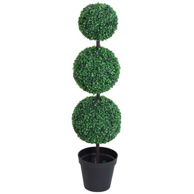 Topiario artificial de boj en forma de bolas Ø 30 x 112H cm verde