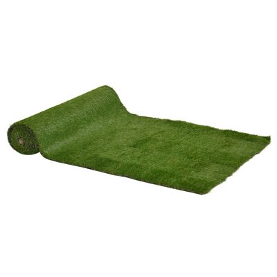 Künstlicher Kunstrasen-Teppich für den Außenbereich, Maße: 4 x 1 l, dichtes hohes Grasgrün