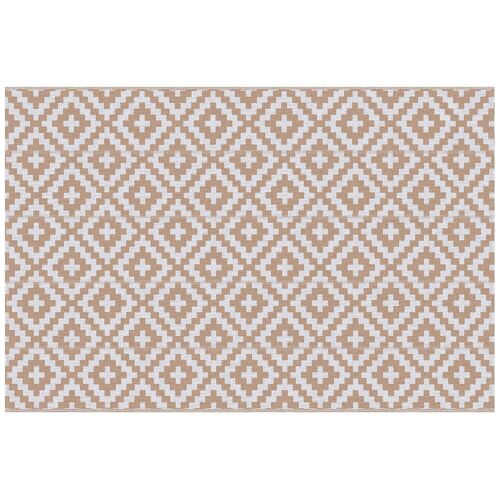 Tapis extérieur style graphique - tapis réversible 2 motifs - dim. 2,74L x 1,82l m, ép. 3 mm - PP haute densité 310 g/m²