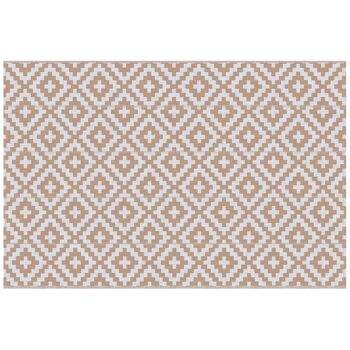 Tapis extérieur style graphique - tapis réversible 2 motifs - dim. 2,74L x 1,82l m, ép. 3 mm - PP haute densité 310 g/m² 1