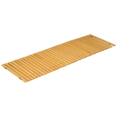 Gartenweg aus aufrollbaren Holzlatten – Maße 185 L x 60 B x 1,9 H cm – vorgeöltes Tannenholz