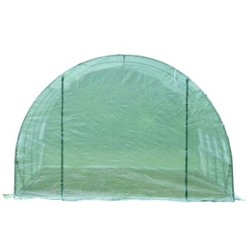 Serre de jardin tunnel 6L x 3l x 2H m châssis tubulaire acier galvanisé renforcé 2,5 cm 8 fenêtres 1 porte vert 5