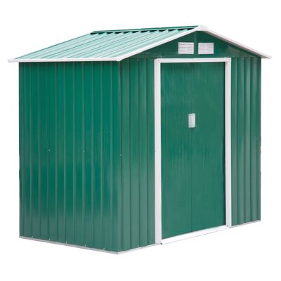 Cobertizo de jardín - cobertizo para herramientas - cobertizo con puerta con cerradura - Dimensiones 213L x 130W x 185H cm - chapa de acero