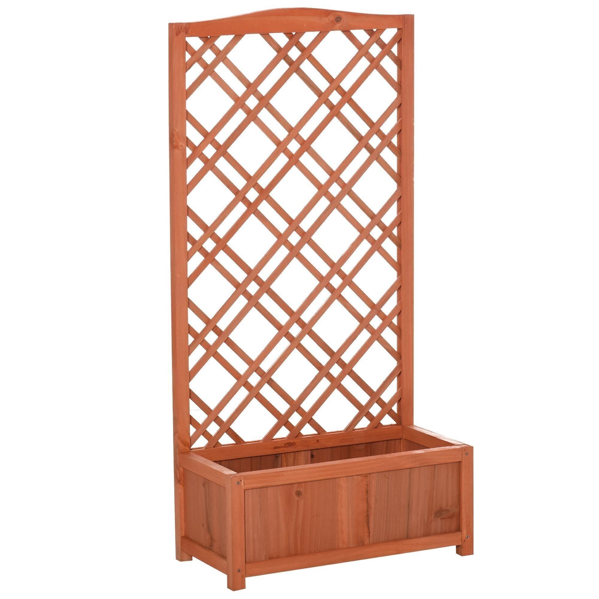 Fioriera con traliccio - fioriera - fioriera in piedi - dim.60L x 30L x 122H cm in legno di abete preoliato