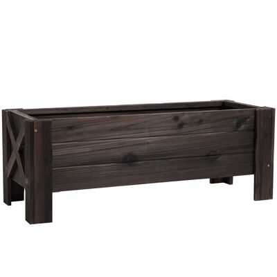 Macetero con patas jardinera Dim. 100L x 36W x 36H cm Inserciones de riego incluidas Madera maciza de abeto tratada