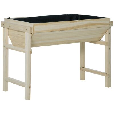 Jardinera con patas Huerto Dim. 108.5L x 60W x 80H cm insertos de riego + fieltro de drenaje incluido madera de abeto