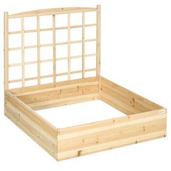 Jardinière avec treillis - jardinière en escalier 3 niveaux - dim. 95L x 95l x 110H cm - bois sapin pré-huilé 4