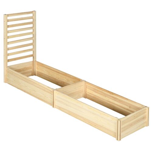 Lot de 2 jardinières avec treillis - ensemble de 2 carrés potagers - bois de sapin pré-huilé