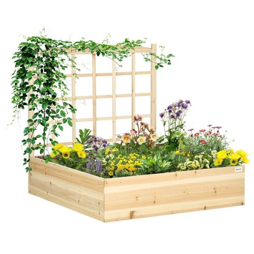 Jardinière avec treillis - dim. 110L x 116l x 120H cm - bois sapin pré-huilé