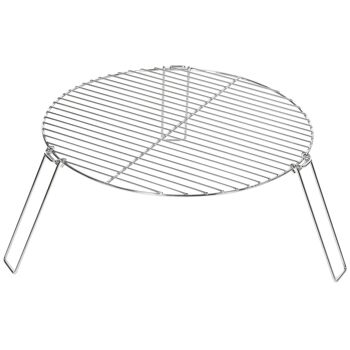 Grille de barbecue pliable portable avec trépied - Ø 50 x 21H cm - acier galvanisé 1