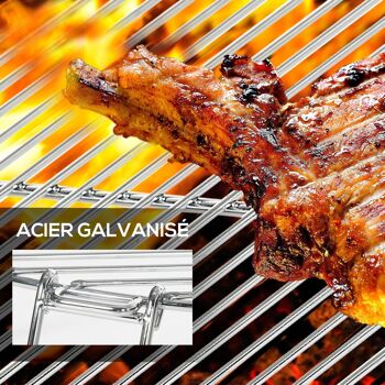 Grille de barbecue pliable portable avec trépied - Ø 50 x 21H cm - acier galvanisé 5