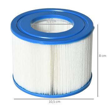 Lot de 8 cartouches filtrantes pour spa - cartouches de filtration - PP bleu fibres Dacron blanc 3